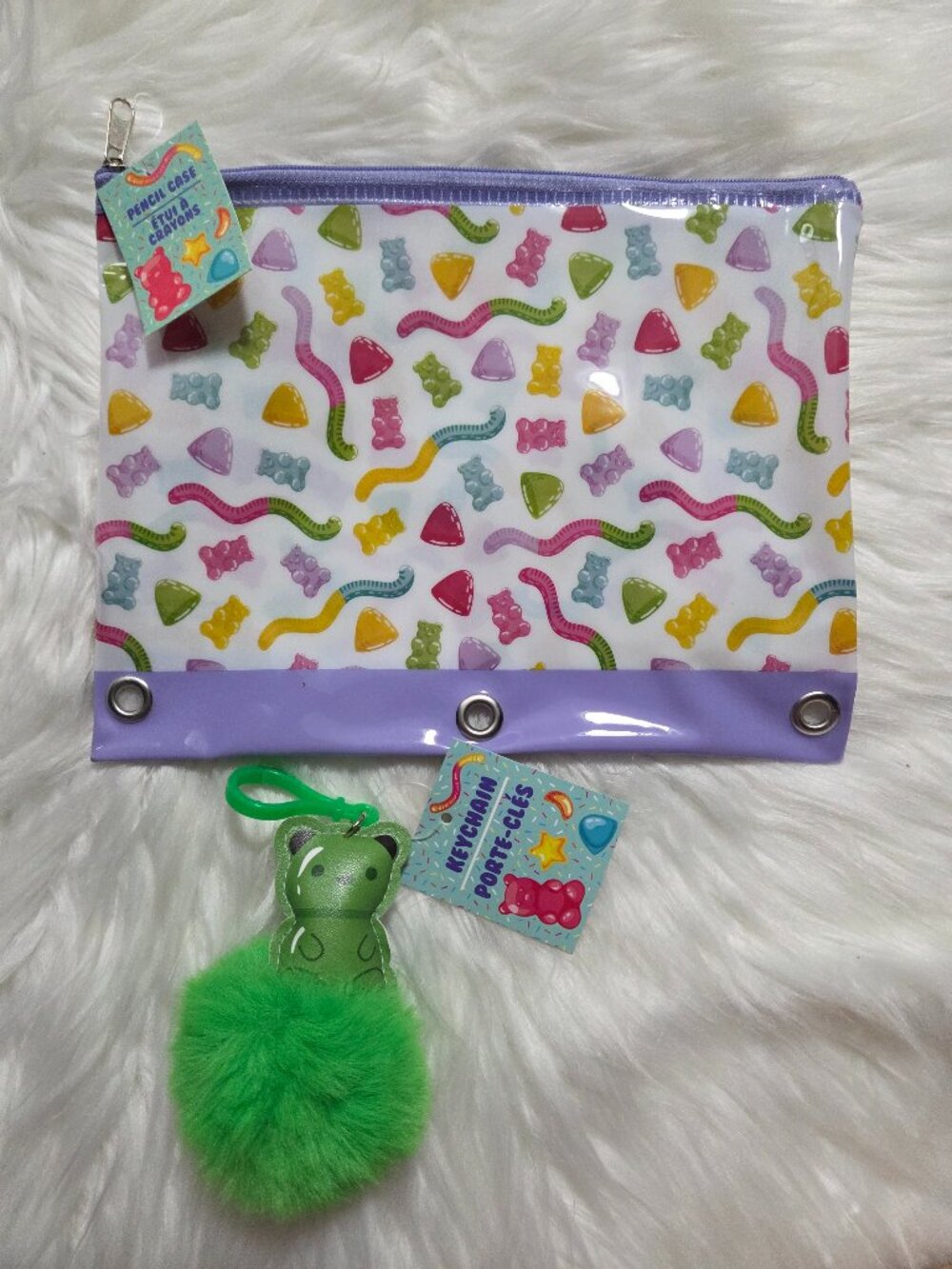 Gummy Theme Pencil Pouch & Keychain Set